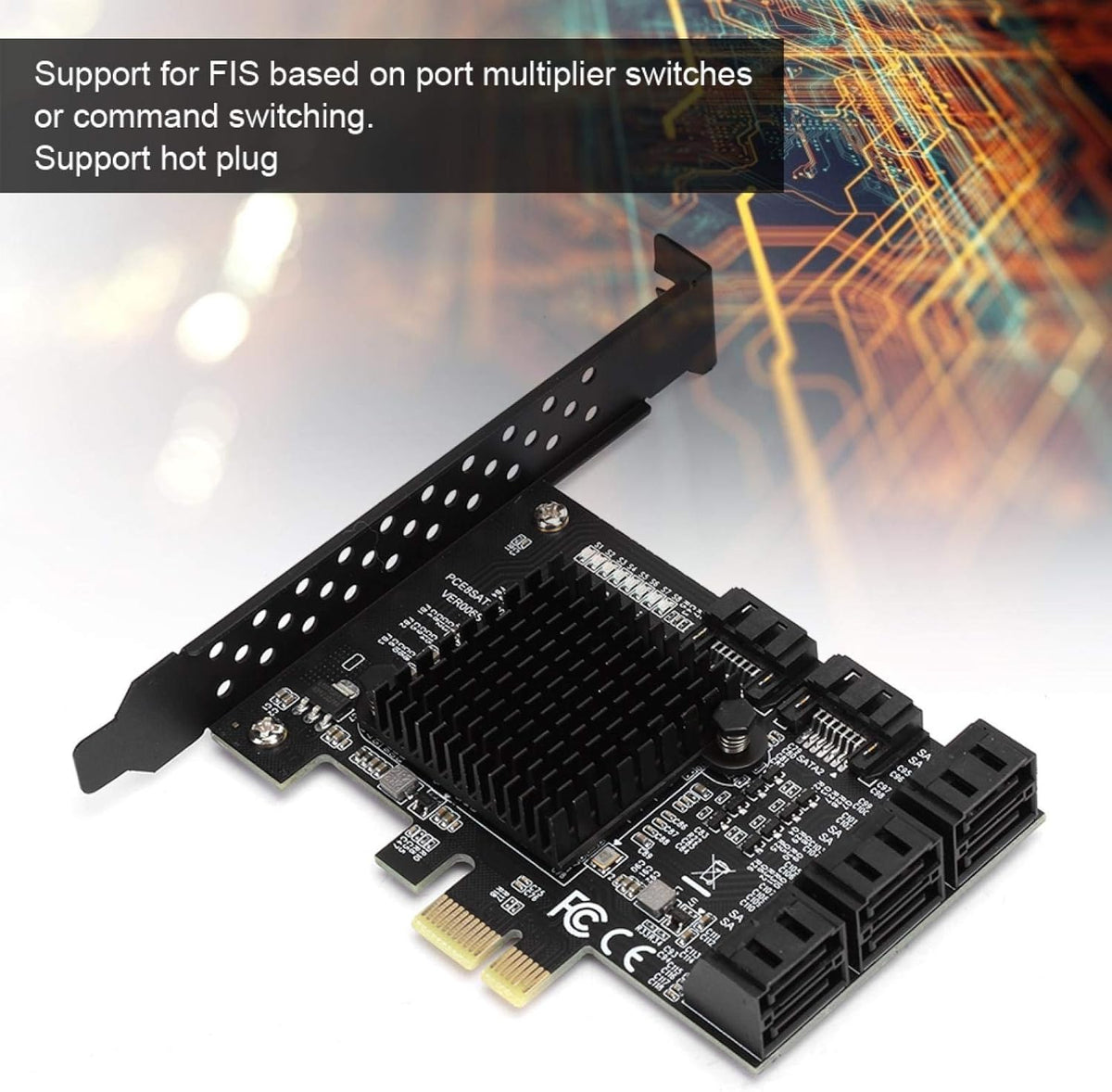 PCI-E to SATA 3.0 Card, 8-Port SATA3.0 Interface Expansion Card, Pack of 2 O4675