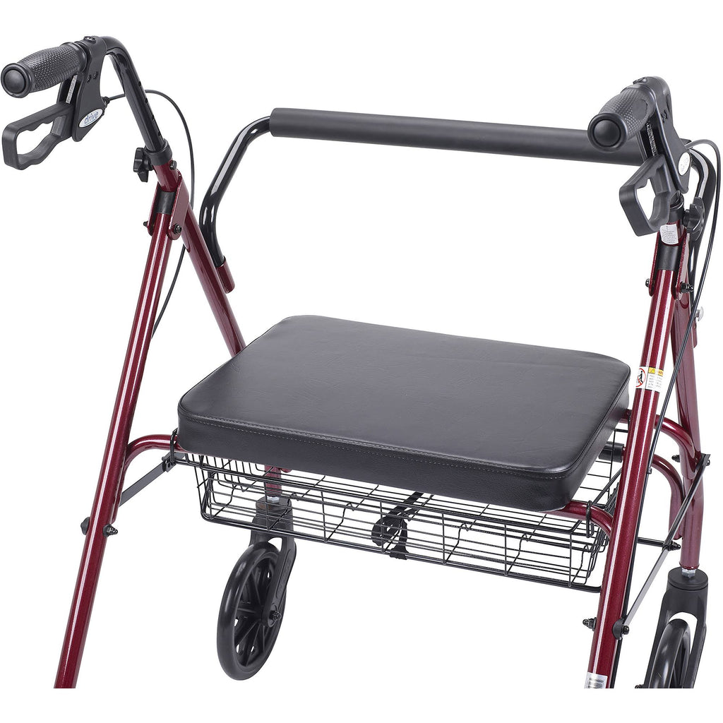 Heavy Duty Bariatric Rollator with Large Seat Red O640640