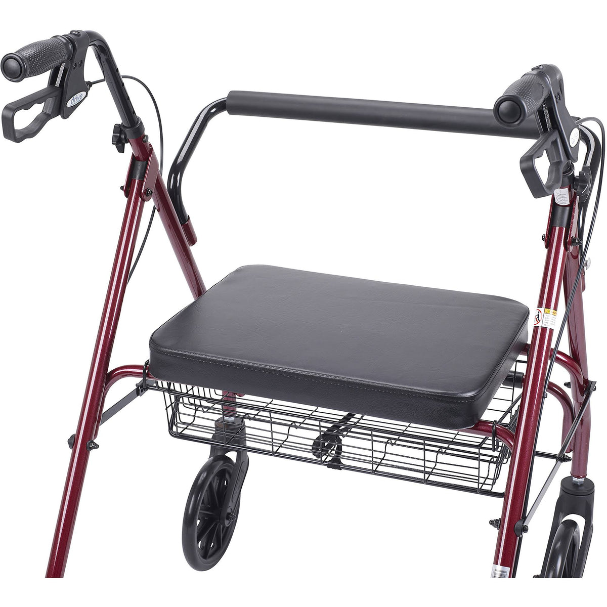 Heavy Duty Bariatric Rollator with Large Seat Red O640640