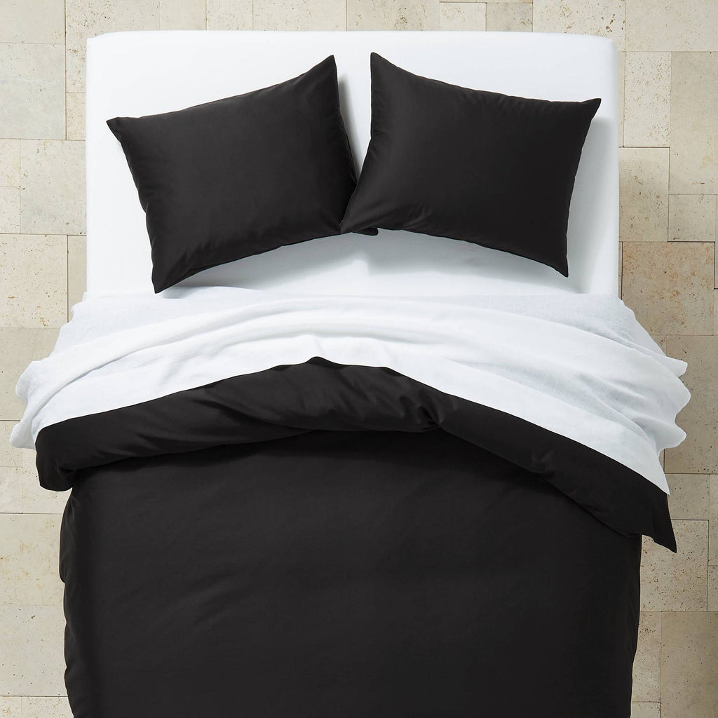 Full/Queen Supima Washed Sateen Duvet & Sham Set Washed Black U252