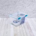 54 Quart Blue/Clear Box with Latches and Gasket, 4-Pack B676