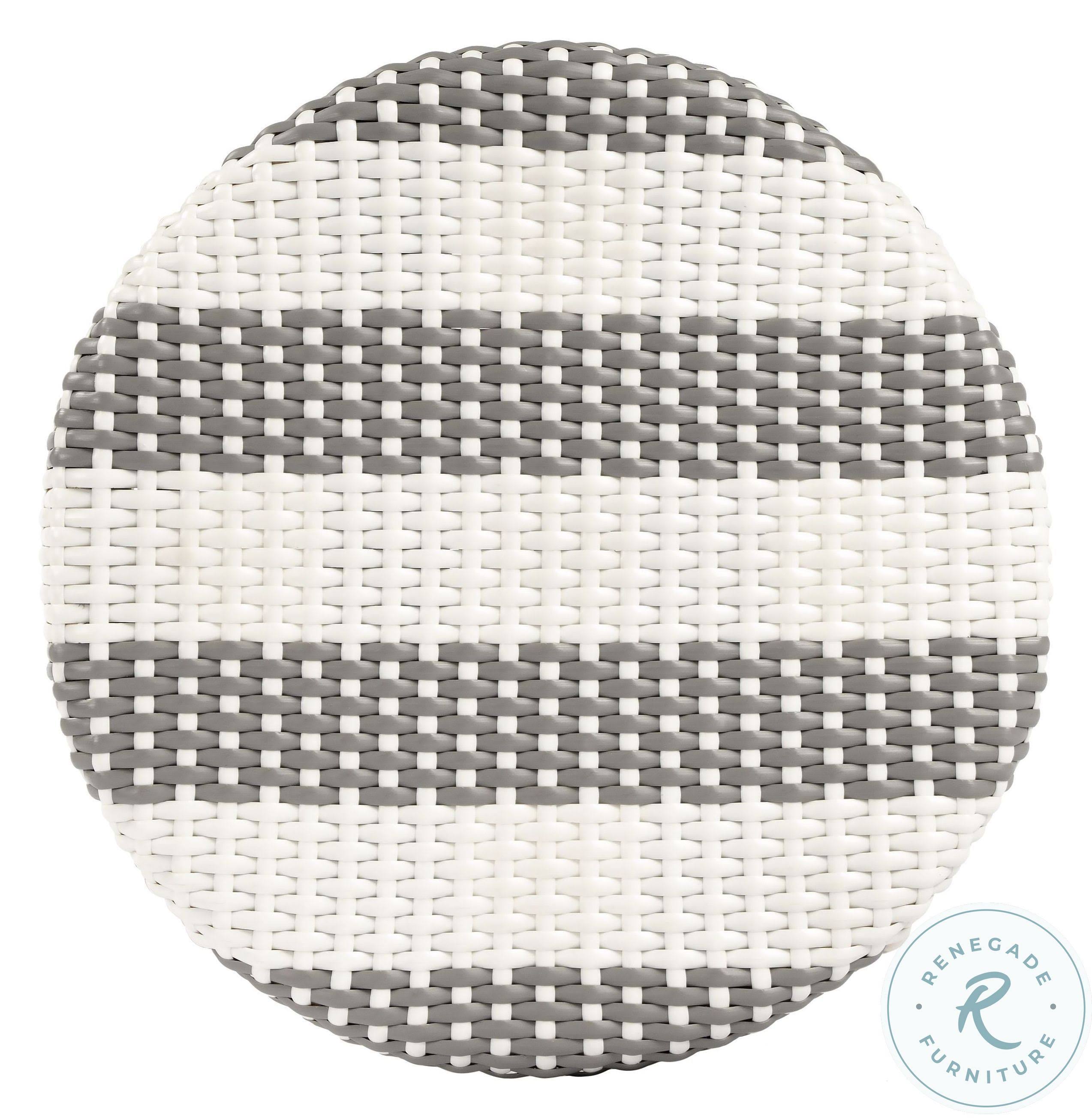 Grey & White Rattan Counter Stool M1050