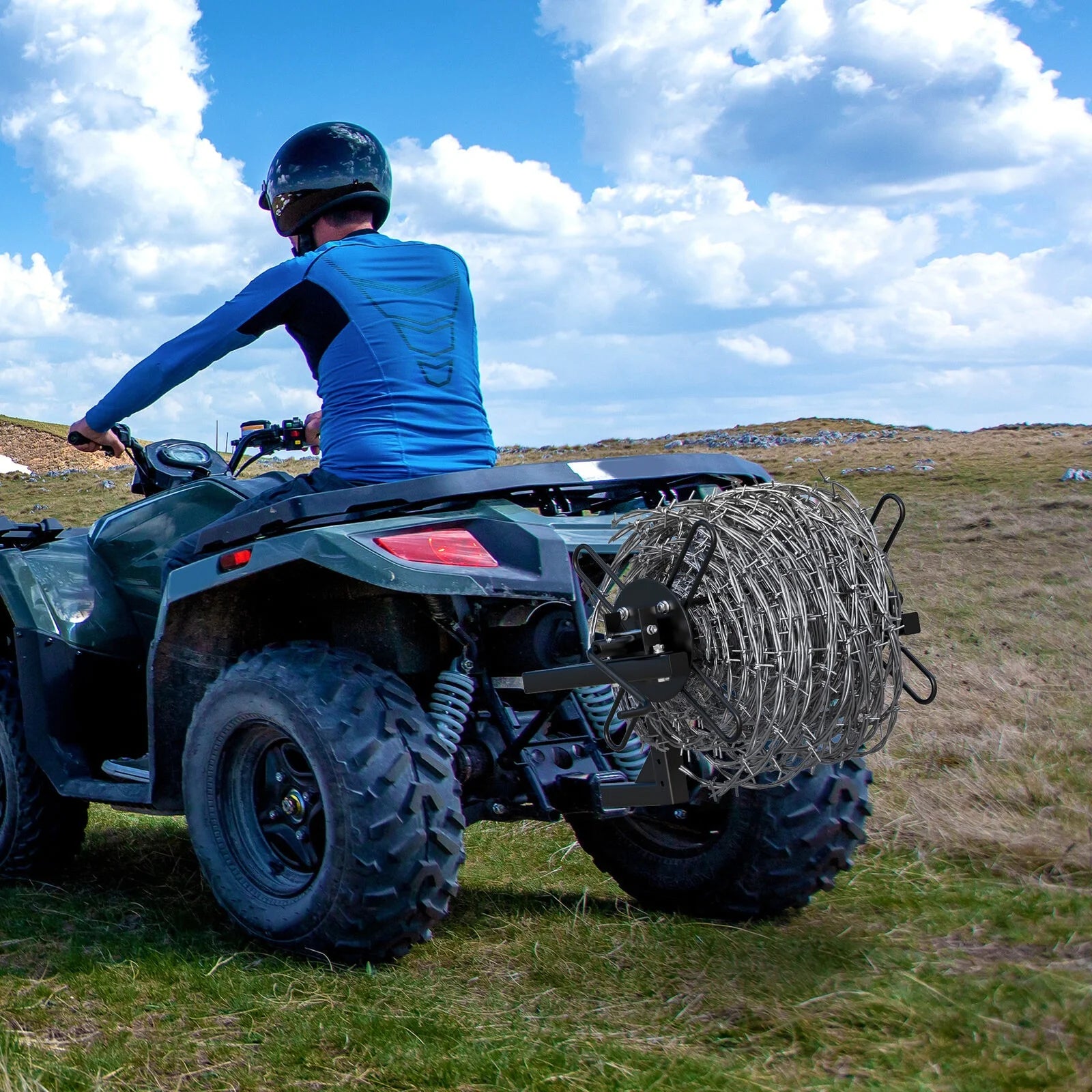 Barbed Wire Unroller Bolt On ATV Receiver Hitch E612