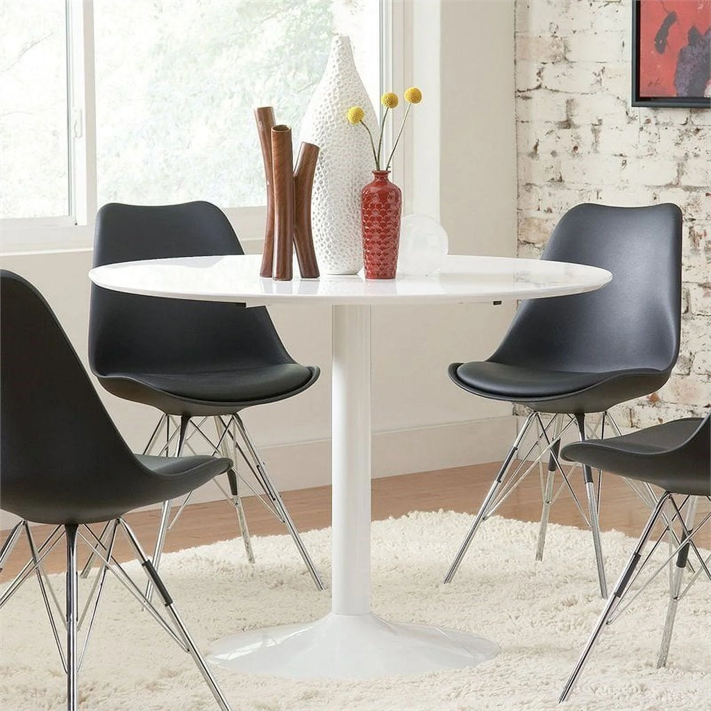 White Round Dining Table W984