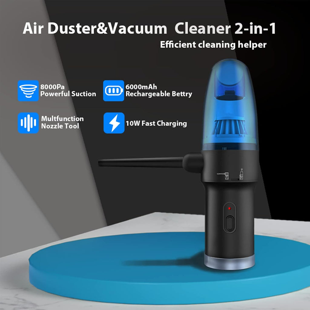 Compressed Air Duster 2-in-1 Vacuum Cleaner, Portable Handheld with 60000RPM Motor B476