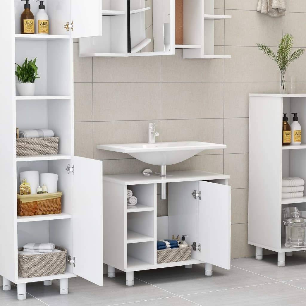 Black Chipboard Bathroom Cabinet H7215