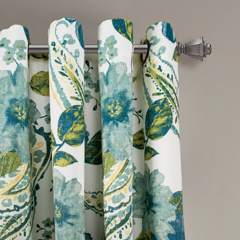 Floral Paisley Light Filtering Window Curtain Set
