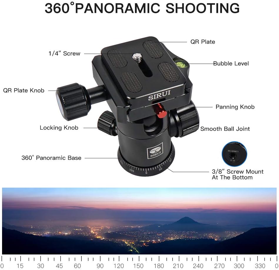 Carbon Fiber Camera Tripod with Ball Head and Quick Release Plate I713986