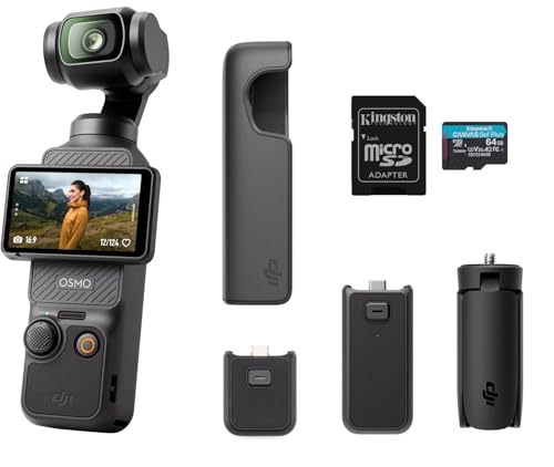 Vlogging Camera with 1'' CMOS & 4K/120fps Video, 3-Axis Stabilization, 2" Rotatable Touchscreen J81740