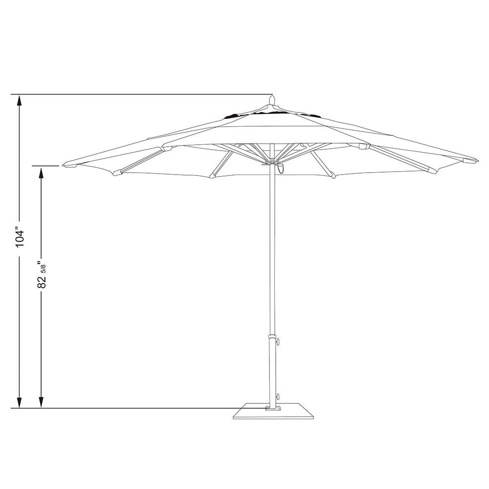 Navy Aluminum Pole Market Umbrella with Push Lift B935