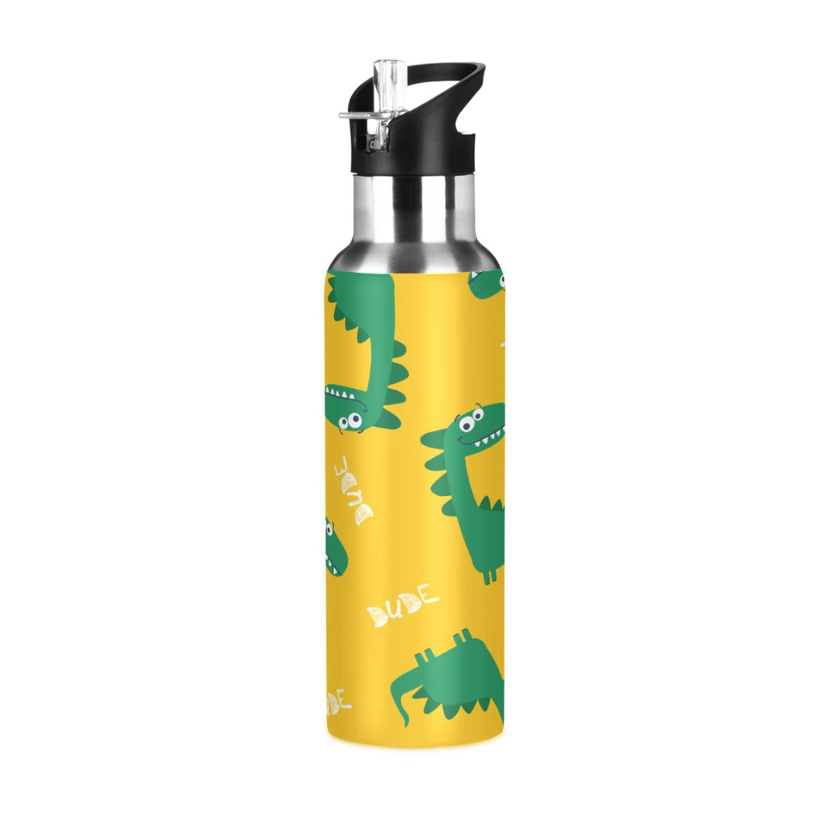 Yellow Stainless Steel Insulated Water Bottle with Straw Lid W287909