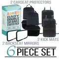 Double Baby Car Bundle - Car Seat Protector Cover, Baby Car Mirror, Kick Mat Organizer J57277