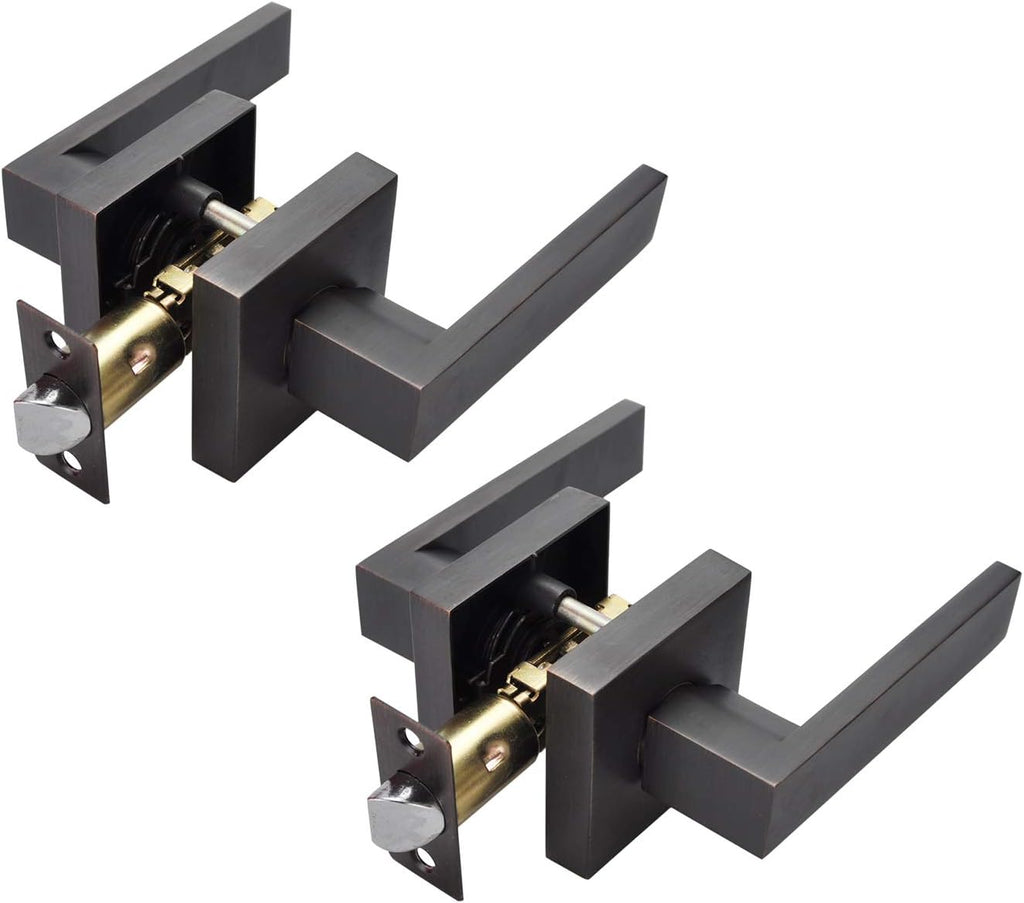 Oil Rubbed Bronze Door Lock Handle, Pack of 2 N3785