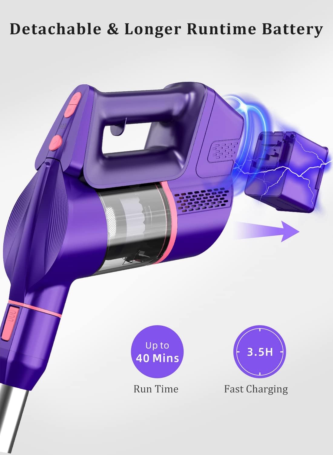 Stick Vacuum Cleaner with Detachable Battery X275