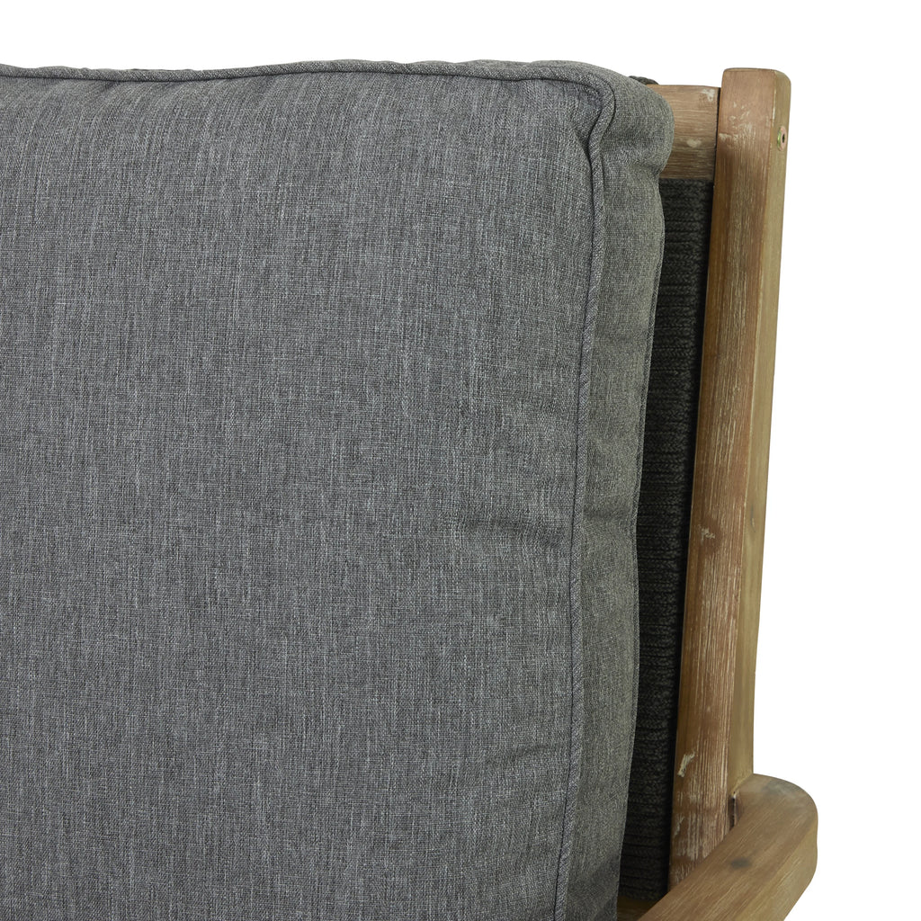 Dark Gray Wood Outdoor Sofa with Cushions E308