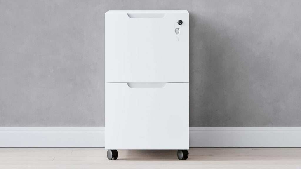 White 2 Drawer Mobile Pedestal B4401