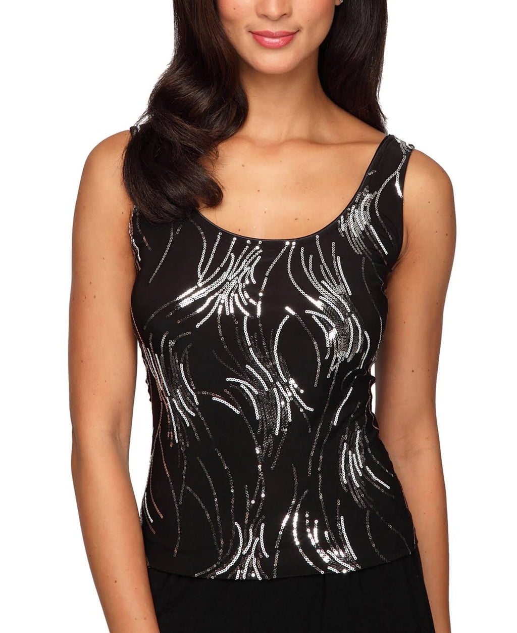 Sequin Mandarin Collar Twinset K840196