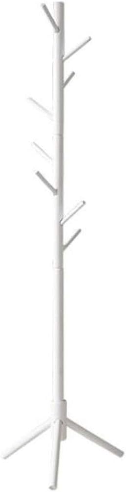 White Wooden Coat Rack Stand with 8 Hooks F6342