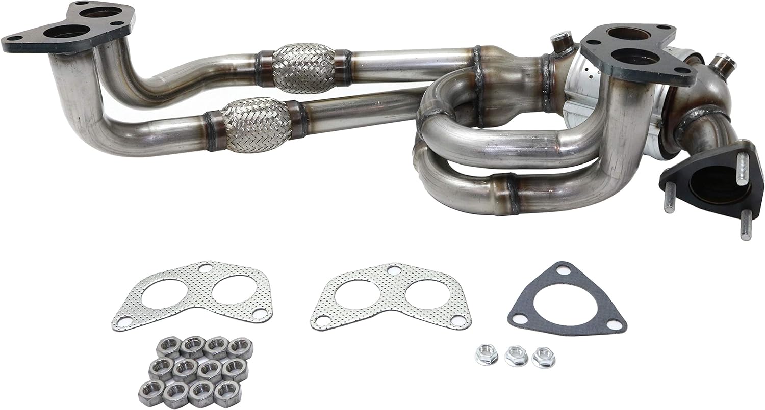 Front Catalytic Converter with 3 Gaskets, 3 Stud Bolts, 9 Nuts H762