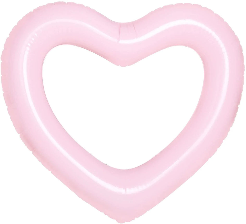 Inflatable Swim Rings Heart Shaped Pool Float Tube Pink N4341