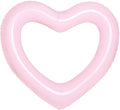 Inflatable Swim Rings Heart Shaped Pool Float Tube Pink N4341