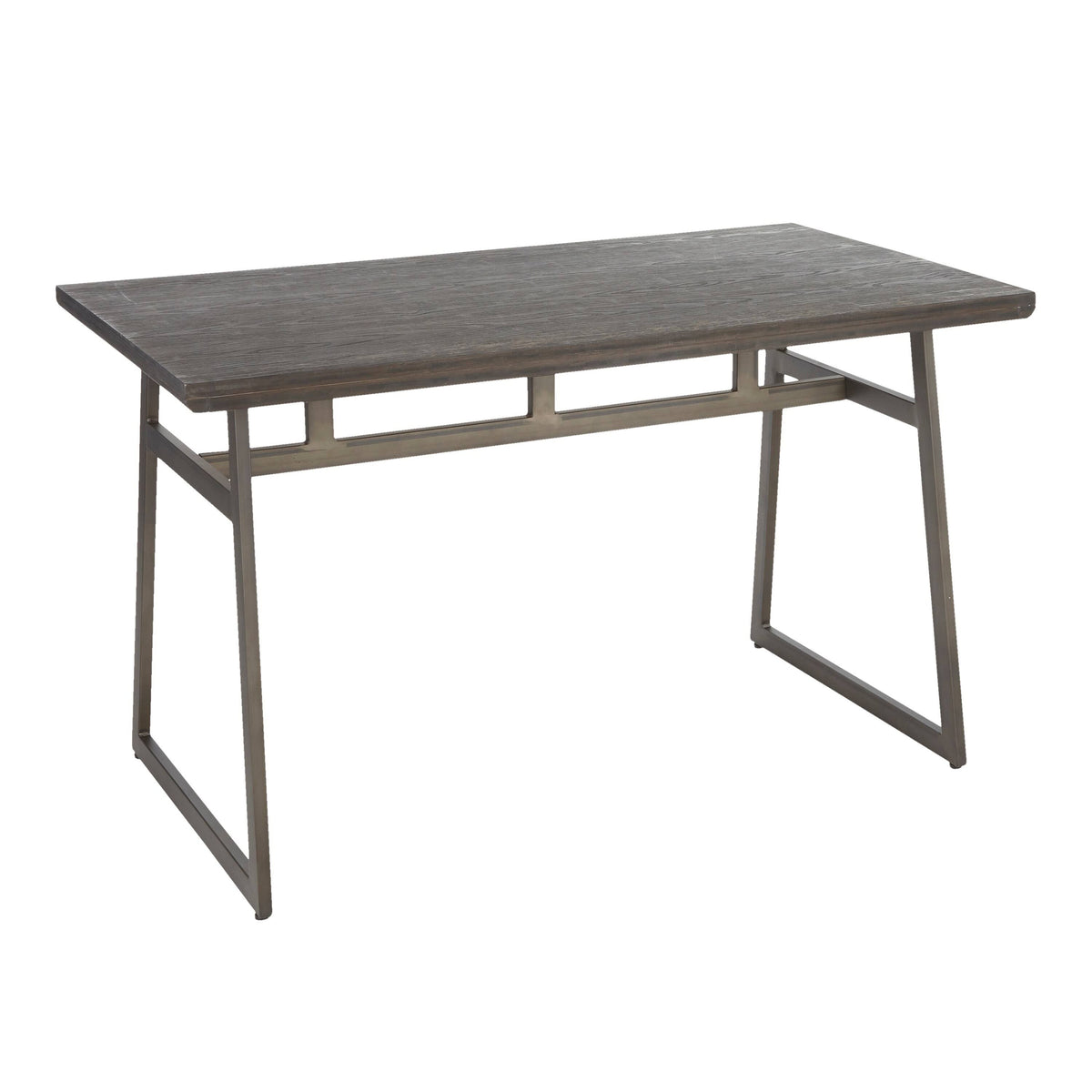 Vintage White Espresso Industrial Dining Table K29395