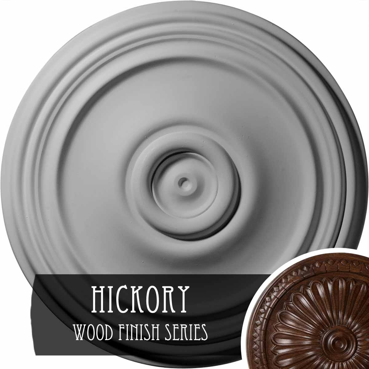 21 inch x 1 1/4 inch Hand-Painted Hickory Ceiling Medallion V102