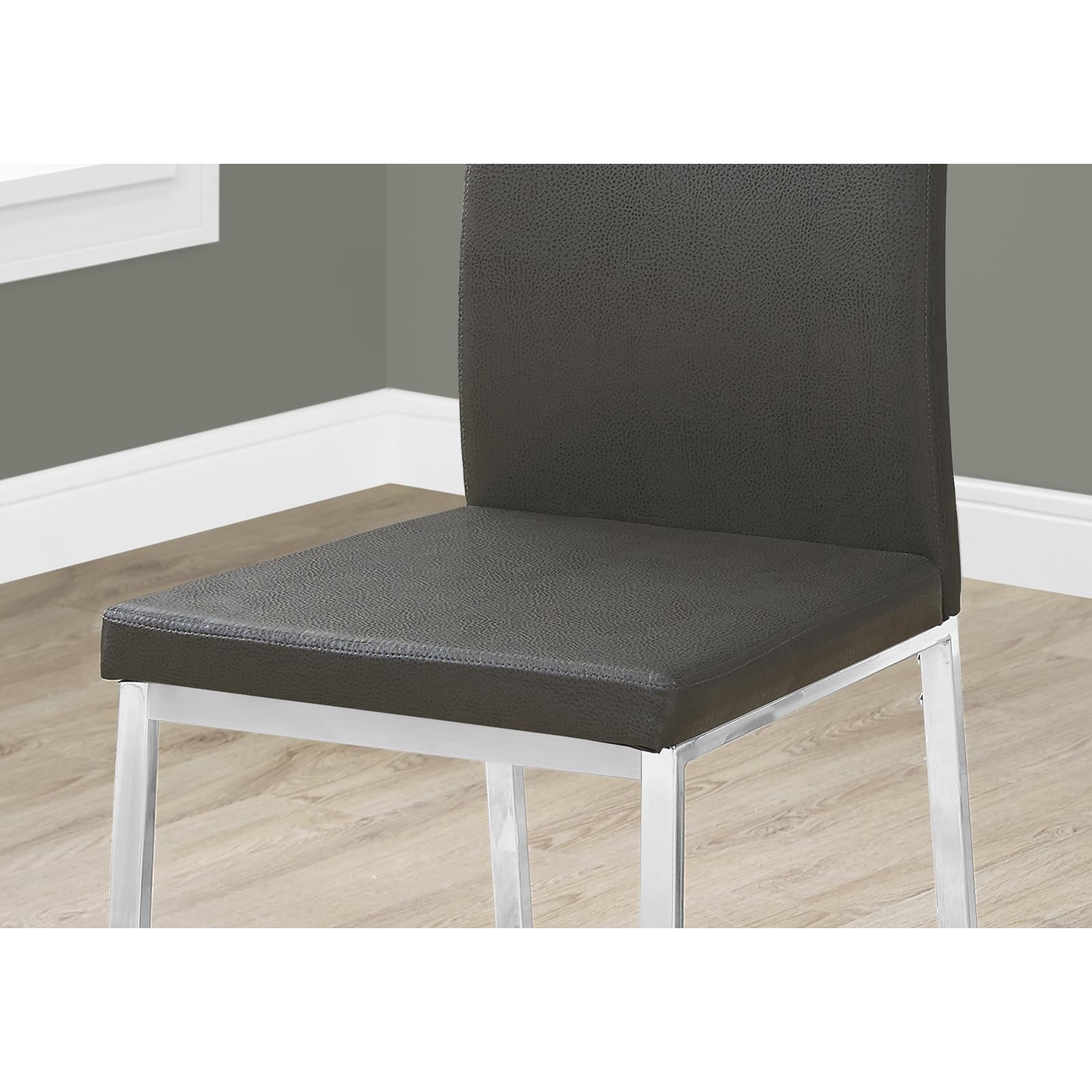 Set Of 2 Upholstered Pu Leather Dining Chairs J41958