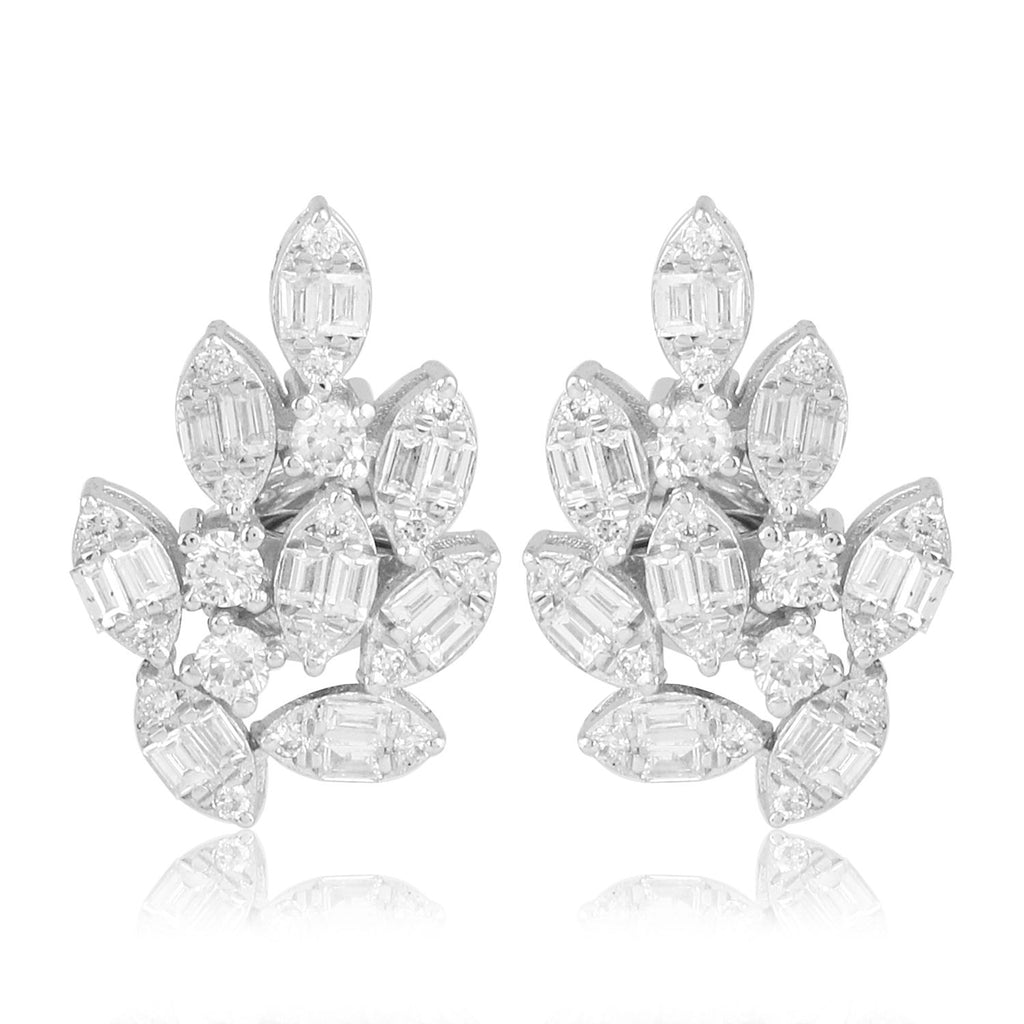 18k White Gold Diamond Stud Earrings Z512