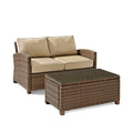 2 Piece Fabric Patio Sofa Set in Brown and Sand R88846