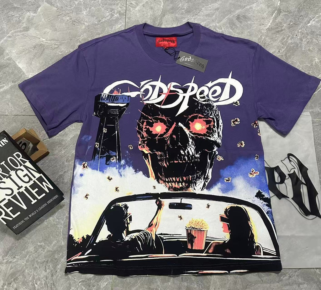Godspeed Purple Washed Rock Graphic T-Shirt