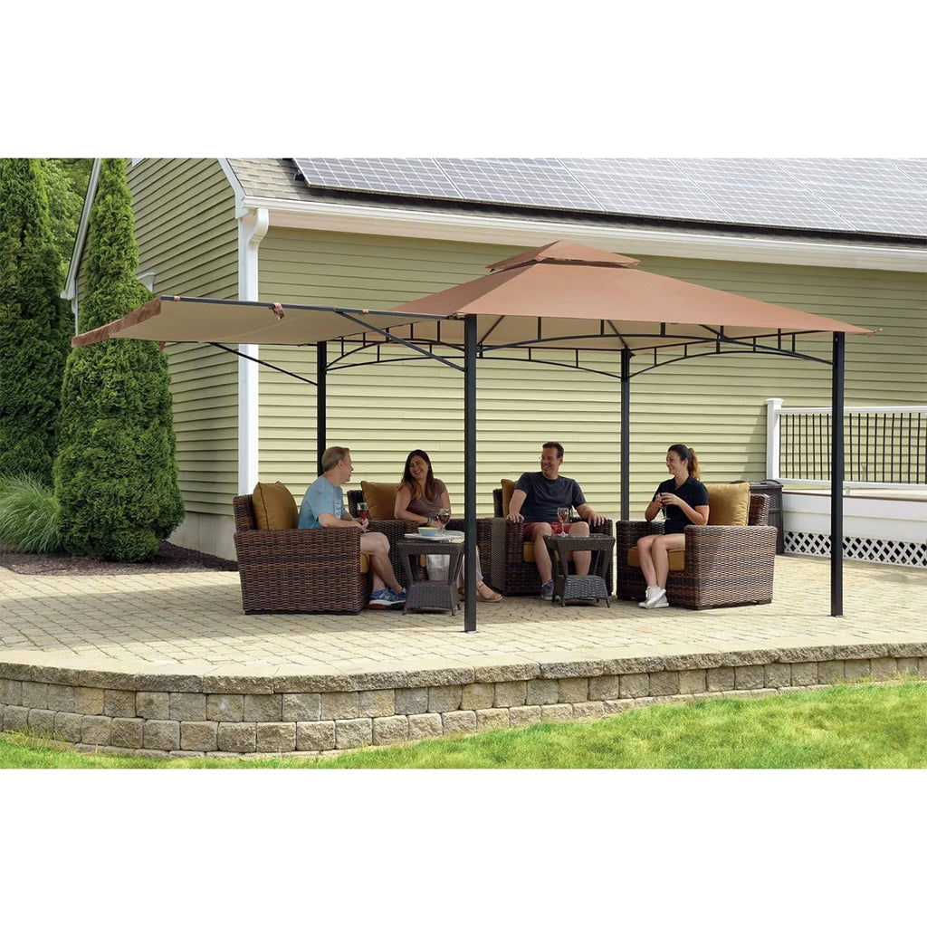 Redwood Gazebo with Retractable Awning B1681