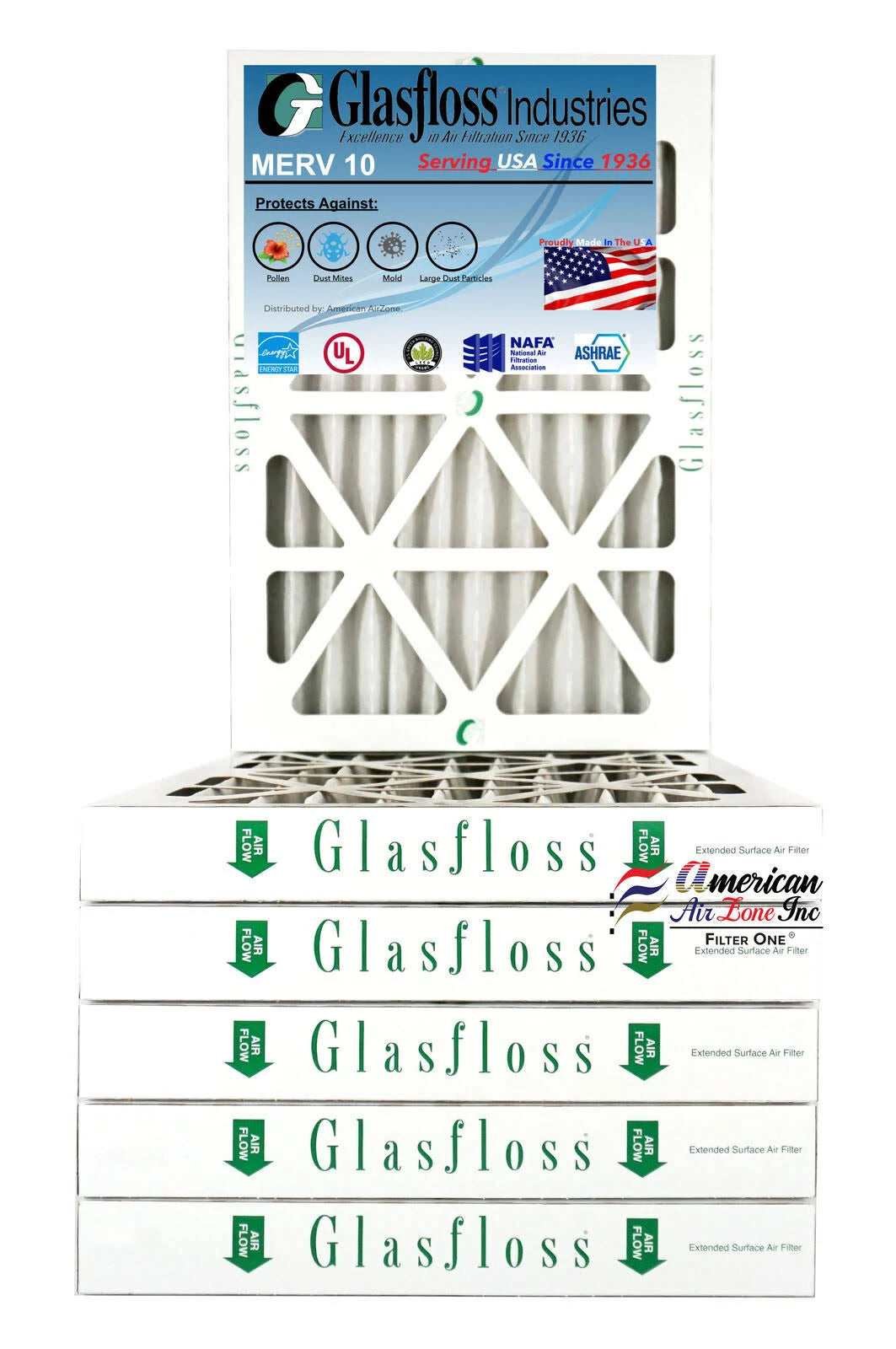14x25x2 MERV 10 Pleated AC Air Furnace Filter (Qty: 6) X286