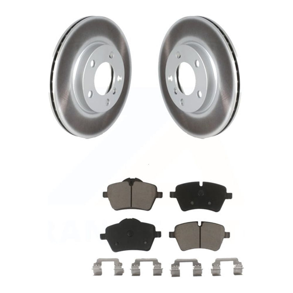 Front Coated Disc Brake Rotors And Ceramic Pads Kit U49614