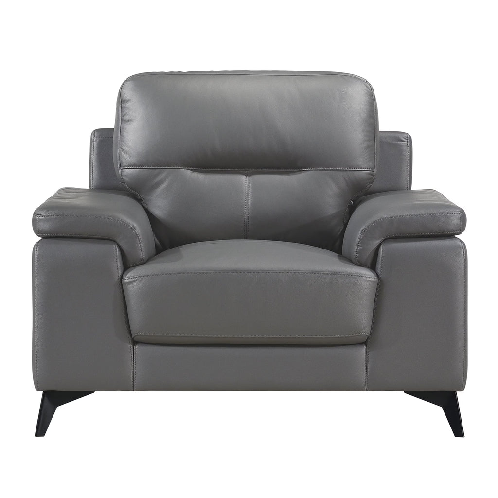 Dark Gray Leather Upholstered Chair K622775