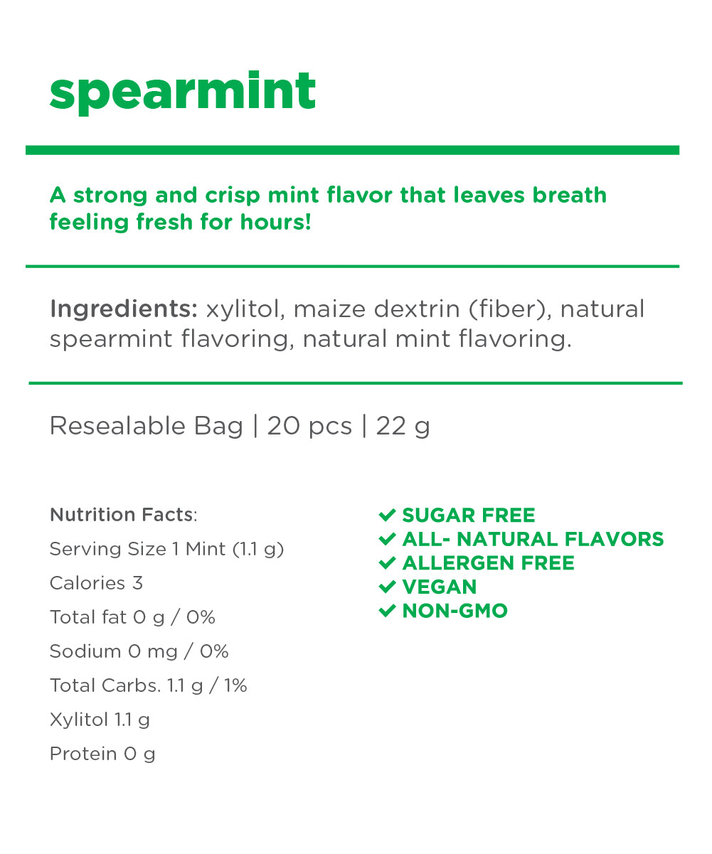 Aspartame Free Spearmint Breath Mints, 20pcs, 12ct R9187