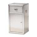 Silver 1-Door Metal Accent Storage Cabinet K88270
