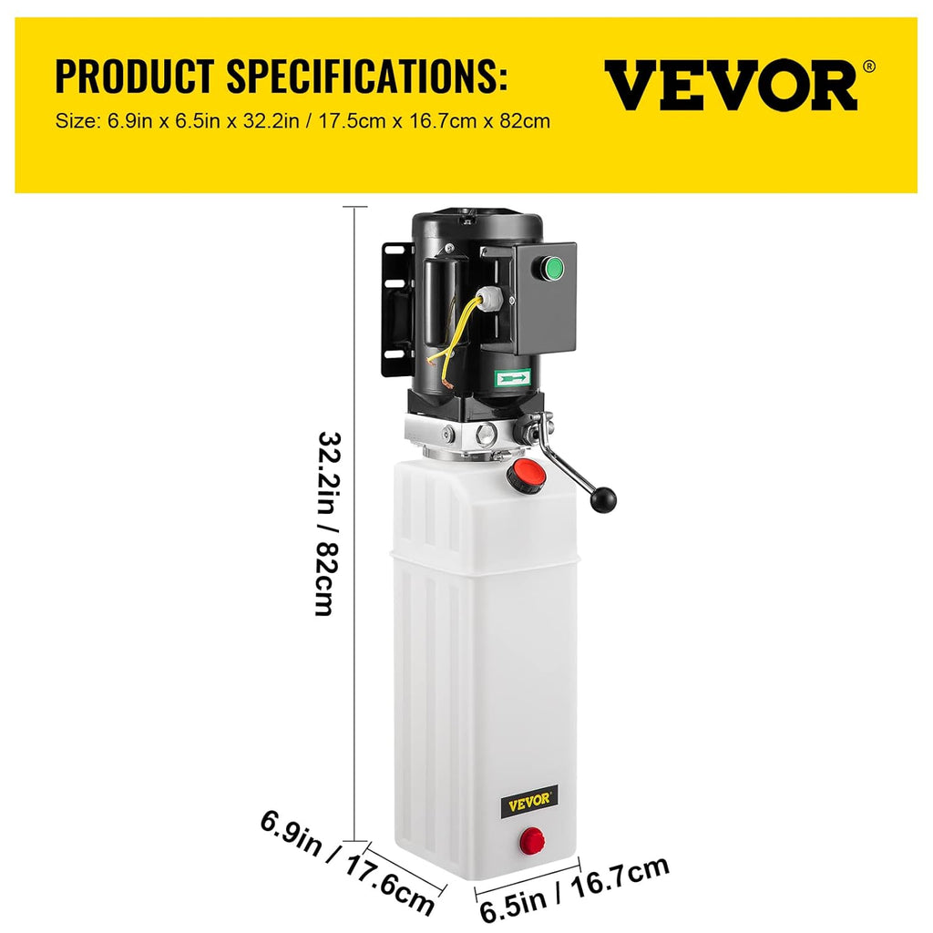 Hydraulic Power Unit 2.2KW 220V 3HP 50HZ 2750 PSI with 6L Plastic Reservoir Z505