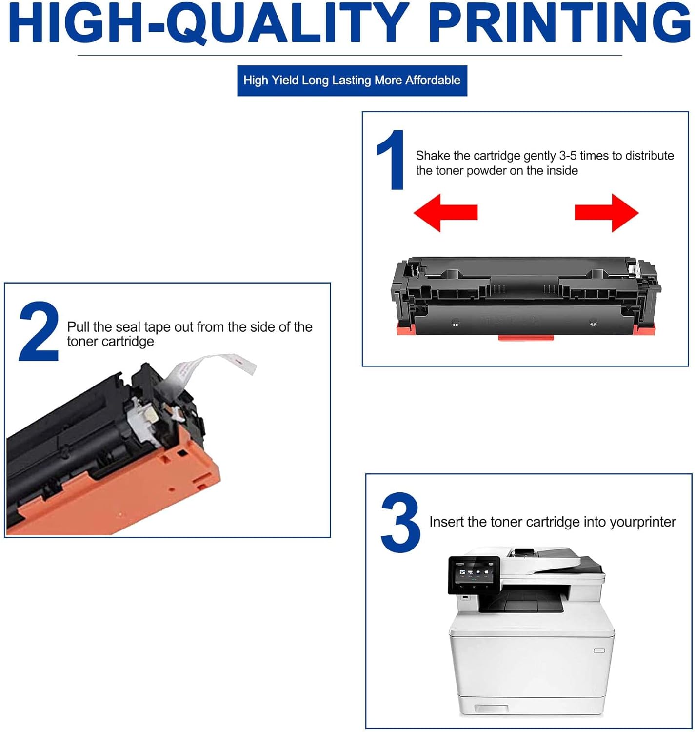 3 Pack Toner Cartridge Replacement for HP Color Pro Printer W723145