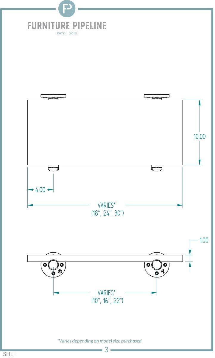 2-Piece Industrial Farmhouse Wall Shelf Set M36605