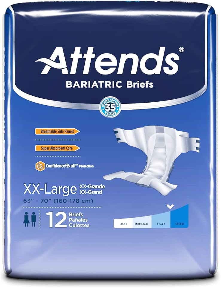 XX-Large Unisex Bariatric Briefs, 48 Count Pack of 2 V88791