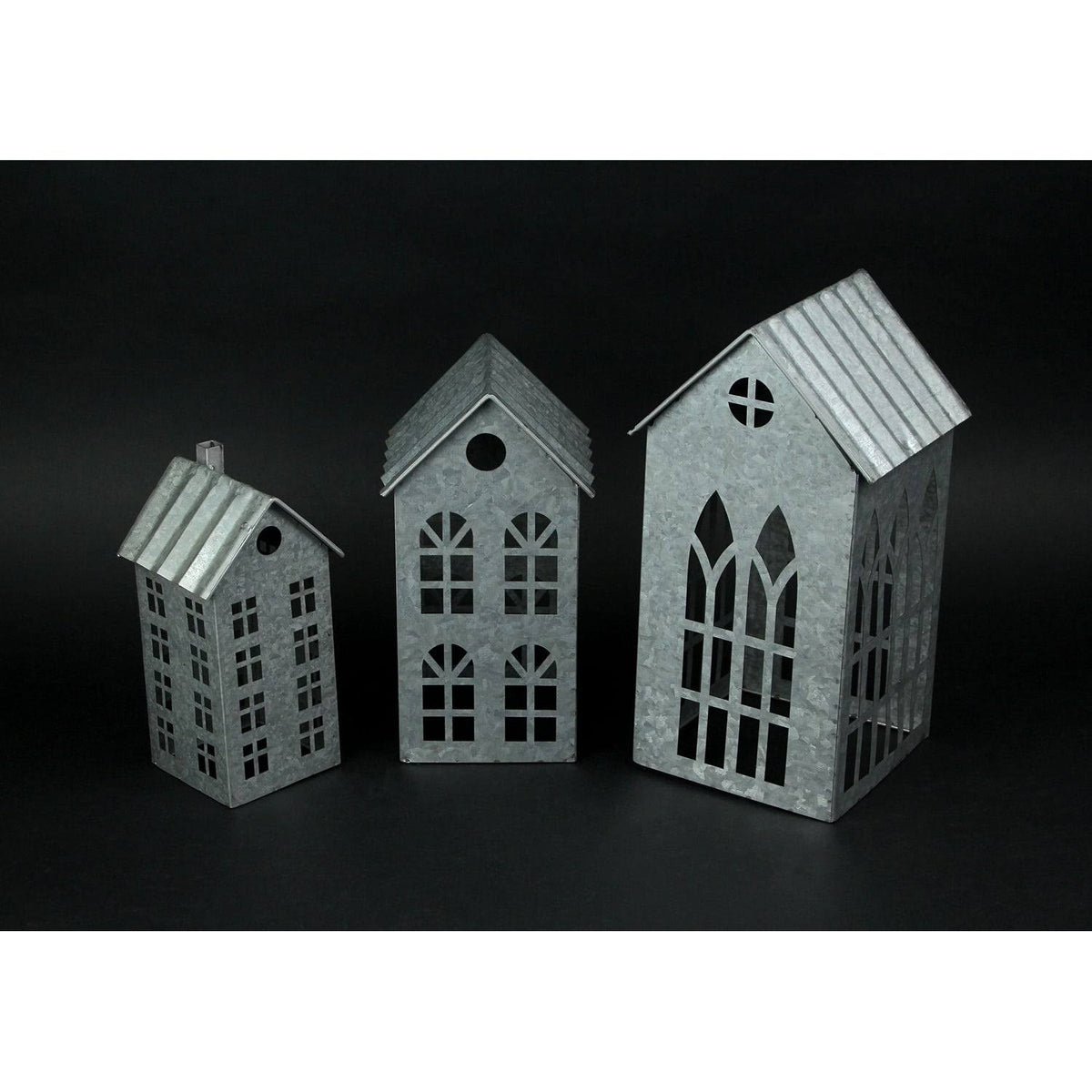 Set of 3 Metal Candle Holders O7953