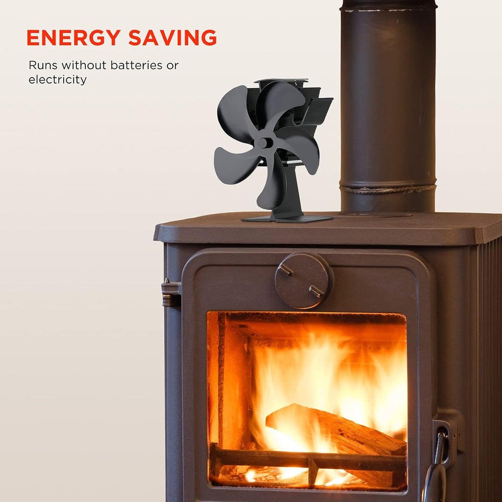 5-Blade Heat Powered Stove Fan, Pack of 2 S19385