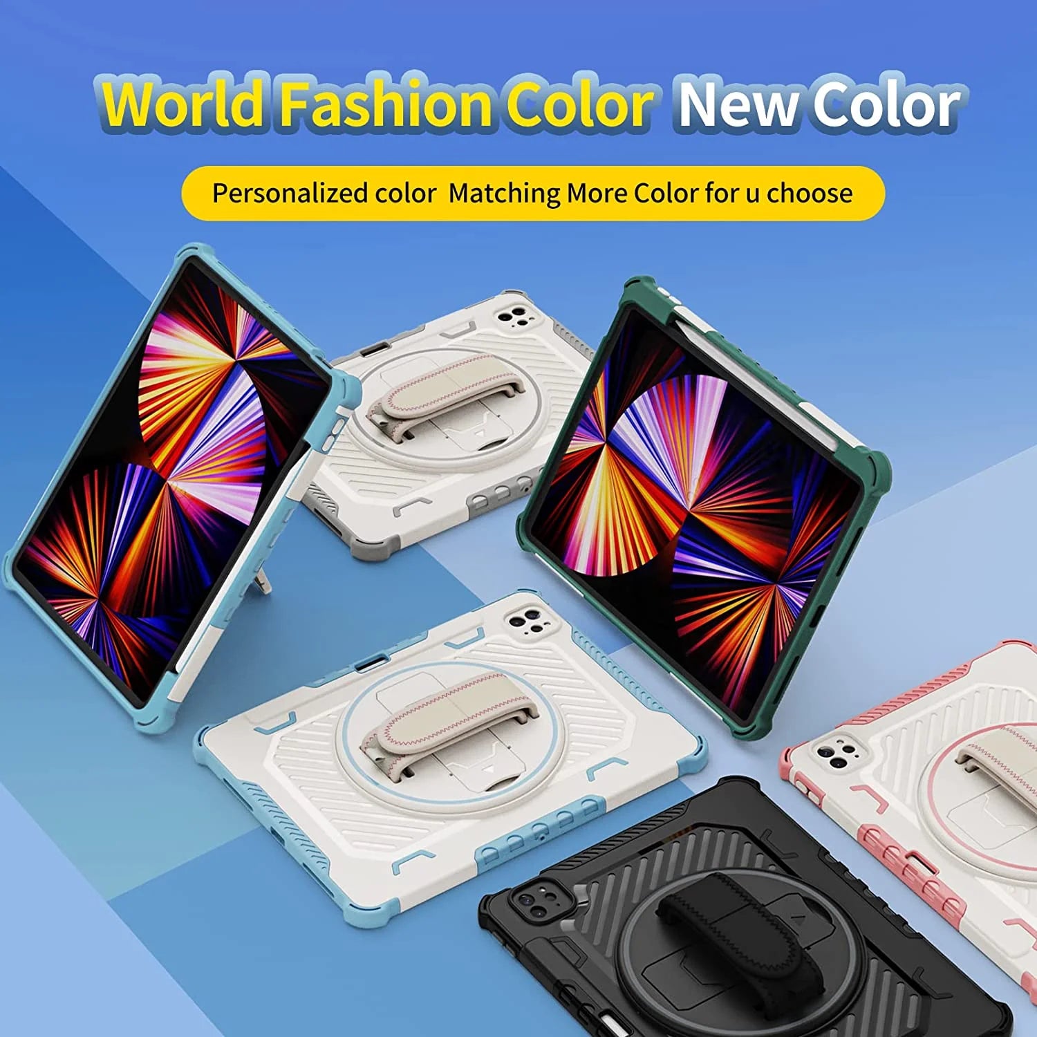 Heavy Duty Protective Cover with Rotating Hand Strap & Stand for Xiaomi Mi Pad 5 Pro 12.4 inch H469282