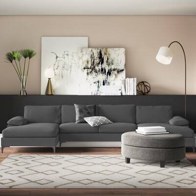 Gray Velvet Sofa u0026 Chaise I719
