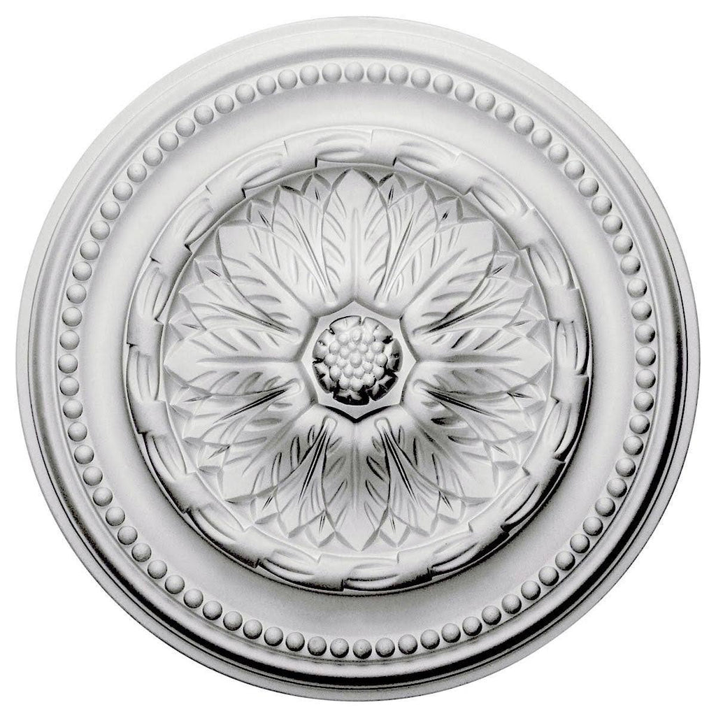 15 3/4x22OD x 1 7/8x22P Hand-Painted Stone Ceiling Medallion E6796
