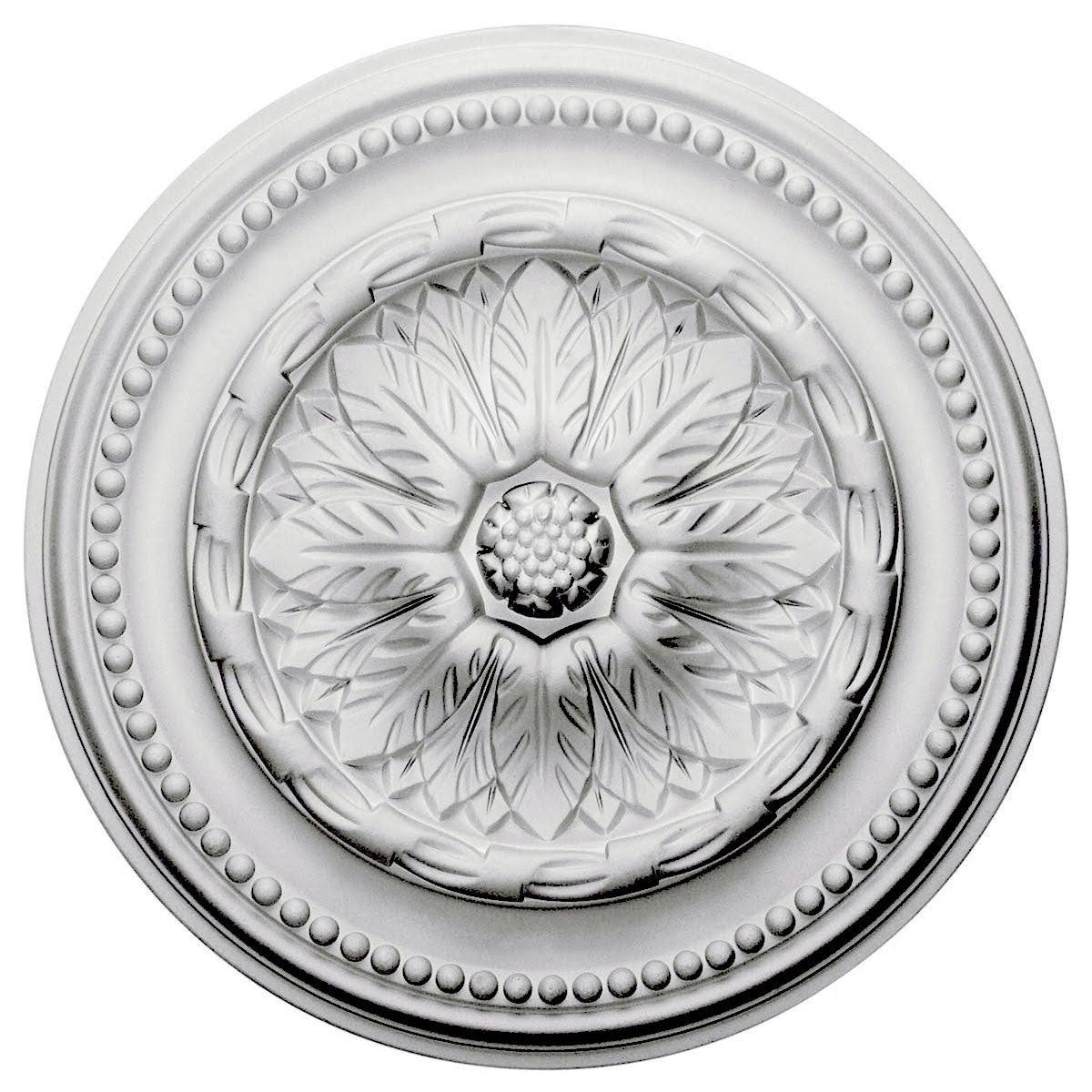 15 3/4x22OD x 1 7/8x22P Hand-Painted Stone Ceiling Medallion E6796