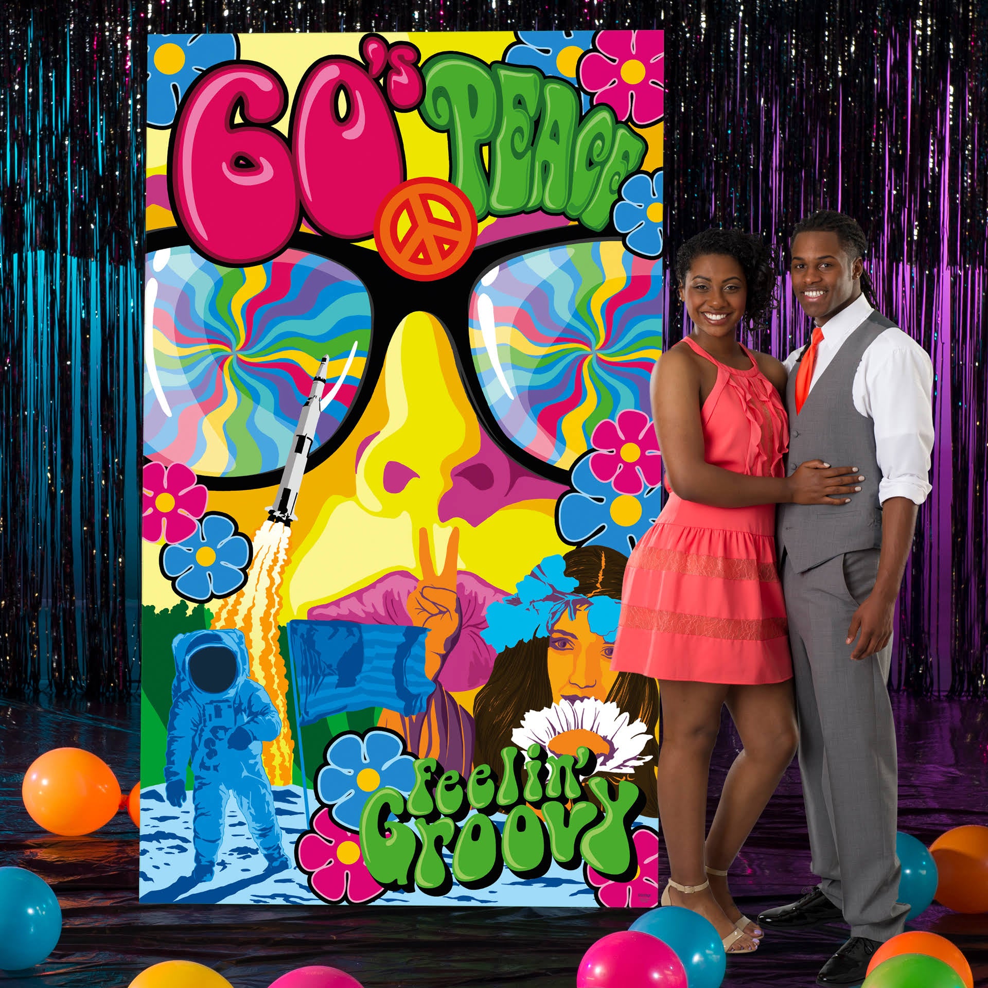 7 ft. Through The Decades 60s Background W28809