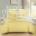 Yellow 11 Piece Embroidered Comforter Set with Sheet Set Queen Size Z25542