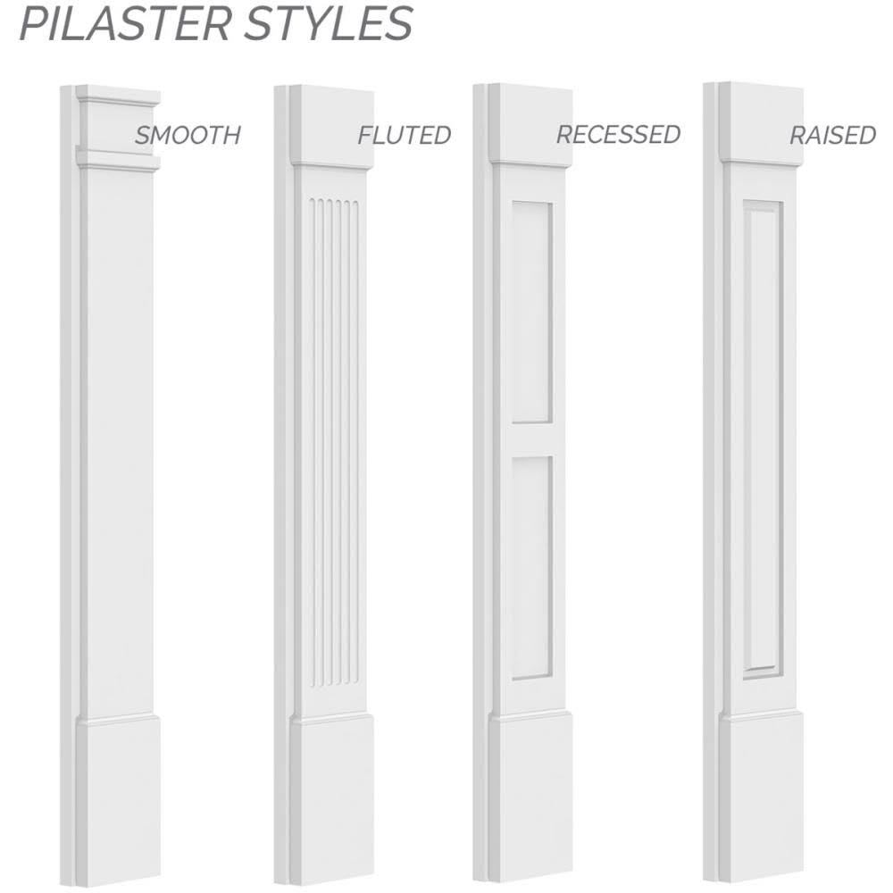 Flat Panel PVC Pilaster with Capital and Base (Pair) P796776